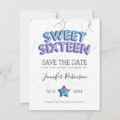 Save The Date Sweet 16 Enregistrer La Date Parties scintillant D (Devant)