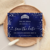 Save The Date Sweet 16 marine bleu argent parties scintillant ti
