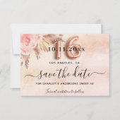 Save The Date Sweet 16 pampas herbe fleurons d'or rose (Devant)