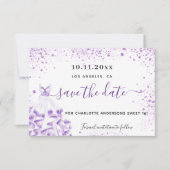 Save The Date Sweet 16 robe violette blanche pétillantes (Devant)