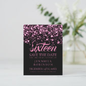 Save The Date Sweet 16 "Save The Date" Pink Midnight Glam (Debout devant)