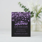Save The Date Sweet 16 "Save The Date" Purple Midnight Glam (Debout devant)