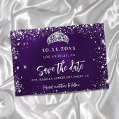 Save The Date Sweet 16 violet argent parties scintillant tiara f