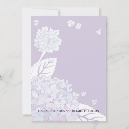 Save The Date Sweet Hydrangeas Mariage Enregistrer la date Invit (Dos)