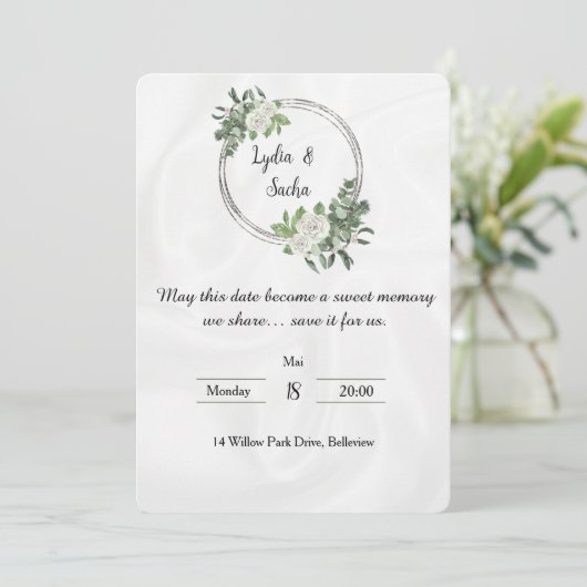 Save the Date – Sweet Memory Invitation Kaart (Staand voorkant)