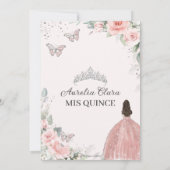 Save The Date Sweet sixteen Quinceanera en argent rose pâle (Dos)