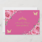 Save The Date Sweet sixteen rose Fuchsia Floral Or Quinceanera (Dos)