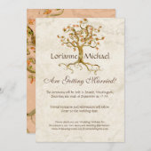 Save The Date Swirl Tree Roots Antiquité Parchemin Mariage Enreg (Devant / Derrière)