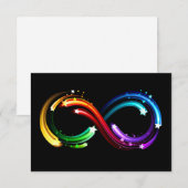 Save The Date Symbole de l'infini des comètes arc-en-ciel (Devant / Derrière)