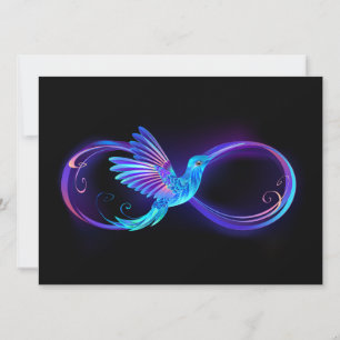 Save The Date Symbole de l'infini néon avec colibri lumineux