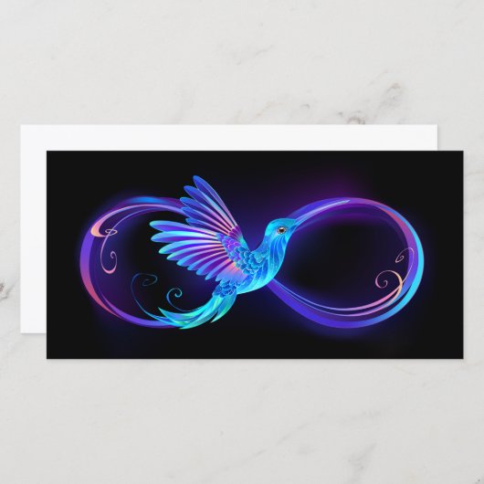 Save The Date Symbole de Neon Infinity par Glowing Hummingbird (Devant / Derrière)
