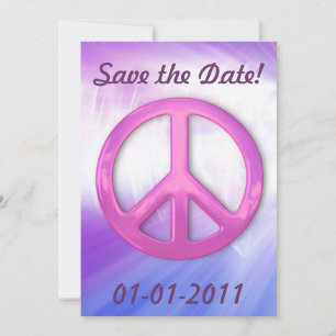 Save The Date Symbole de paix Pretty Pink