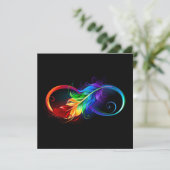 Save The Date Symbole d'infini avec plume arc-en-ciel (Debout devant)