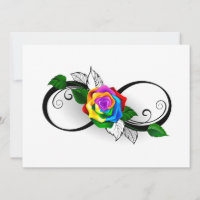 Symbole d'infini avec Rose arc-en-ciel