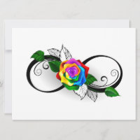 Symbole d'infini avec Rose arc-en-ciel