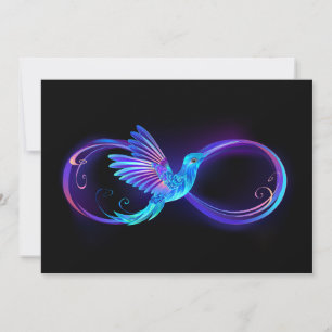 Save The Date Symbole d'infini néon avec colibri brillant