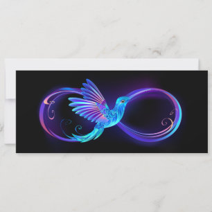 Save The Date Symbole d'infini néon avec colibri brillant