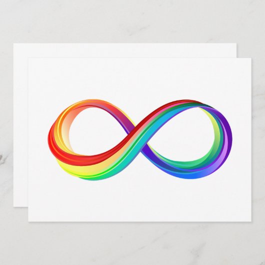 Save The Date Symbole d'infinité arc-en-ciel stratifié (Devant / Derrière)