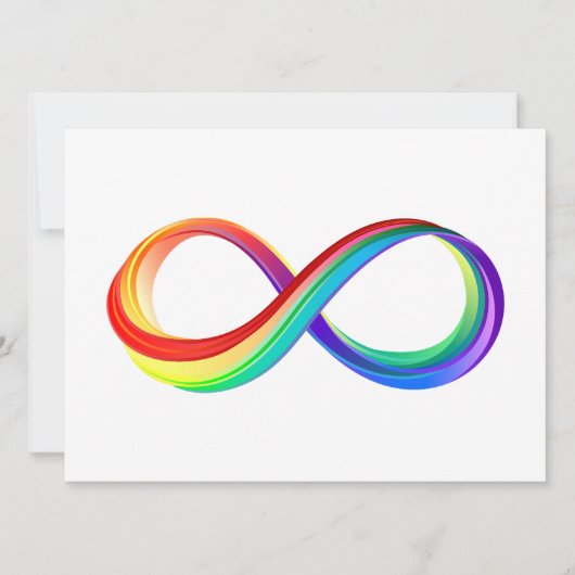 Save The Date Symbole d'infinité arc-en-ciel stratifié (Devant)