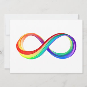 Save The Date Symbole d'infinité arc-en-ciel stratifié
