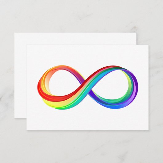 Save The Date Symbole d'infinité arc-en-ciel stratifié (Devant / Derrière)