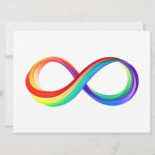 Save The Date Symbole d'infinité arc-en-ciel stratifié