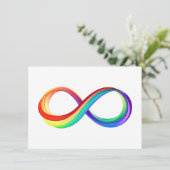 Save The Date Symbole d'infinité arc-en-ciel stratifié (Debout devant)