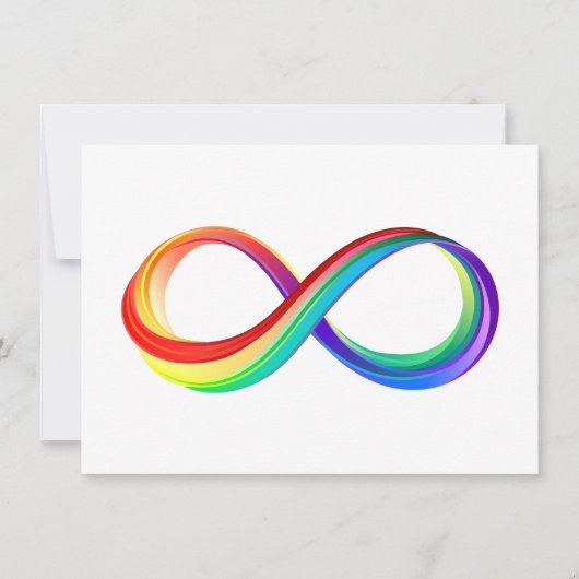 Save The Date Symbole d'infinité arc-en-ciel stratifié (Devant)