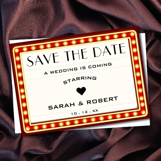 Save The Date Symbole du cinéma rétro Mariage rouge