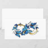 Save The Date Symbole infini de papillons Morpho bleus (Devant / Derrière)