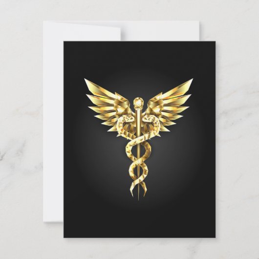 Save The Date Symbole Polygonal Or Caduceus (Devant)
