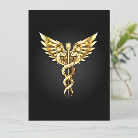 Save The Date Symbole Polygonal Or Caduceus (Debout devant)