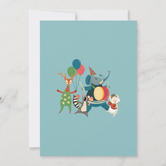 Save The Date Sympa Animal Birthday Party Musique Band Pour Enfa (Dos)