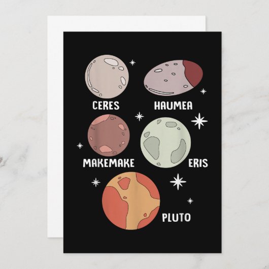 Save The Date Système Solaire De L'Espace Extérieur Planète Nain (Devant / Derrière)