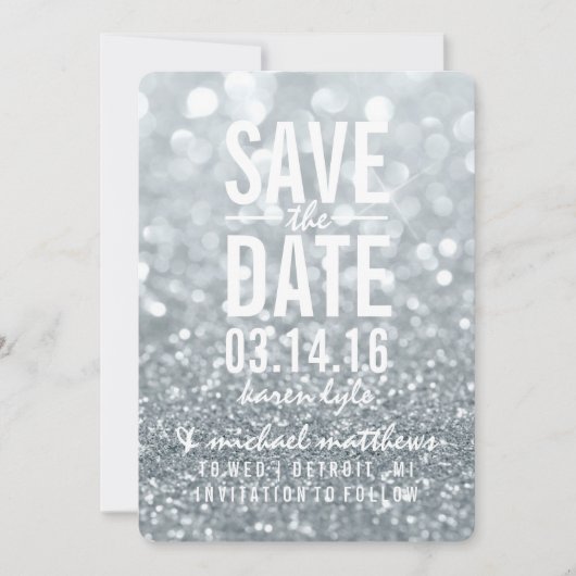 Save the date | Tab Glit Argent (Devant)