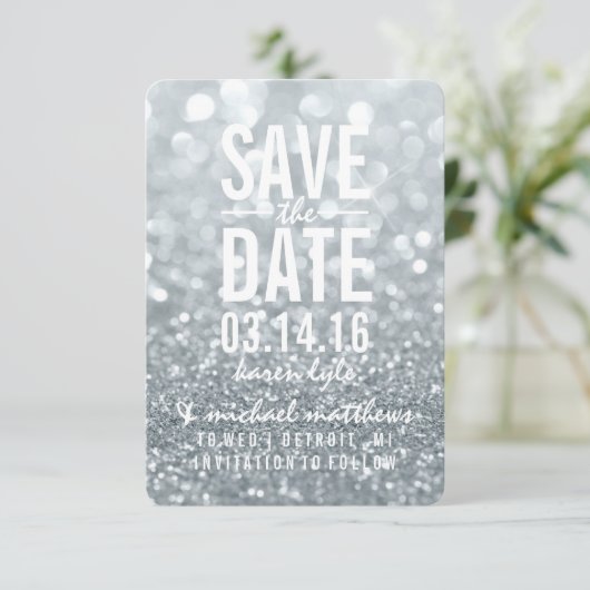 Save the date | Tab Glit Argent (Debout devant)