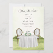 Save The Date Table de jardin romantique pour dîner  (Devant)