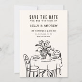 Save The Date Table de mariage romantique pour dîner (Devant)
