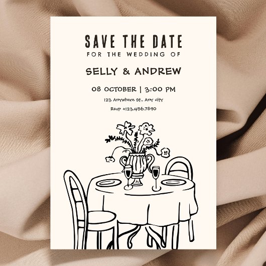 Save The Date Table de mariage romantique pour dîner