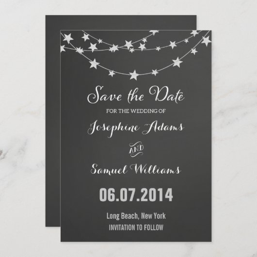 Save The Date Tableau Clé Chalkboard Enregistrer La Date (Devant / Derrière)