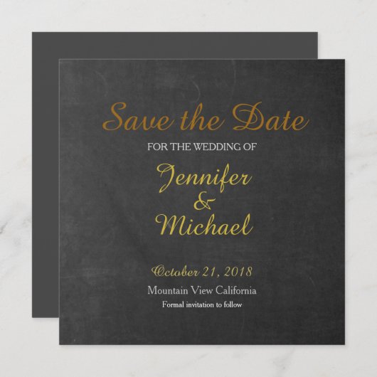 Save The Date Tableau de bord Enregistrer l'écriture manuscrite (Devant / Derrière)