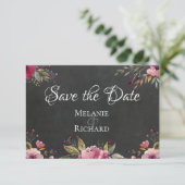 Save The Date Tableau de bord et floral blanc Enregistrer la car (Debout devant)