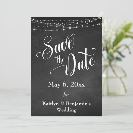 Save The Date Tableau de bord, Lumières blanches et script, Enre (Debout devant)