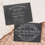 Save The Date Tableau Mariage Cadre Orné Florissant<br><div class="desc">Gras et atmosphérique, ce rendez-vous à ne pas manquer sans photo présente un cadre fleuri orné blanc élaboré sur un riche fond de tableau noir avec un revers typographique assorti. Les détails filigranes ornés et la typographie vintage mixte créent un look dramatique et intemporel adapté aux mariages rustiques, formels ou...</div>