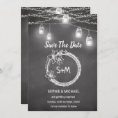 Save The Date Tableau noir blanc Mariage (Devant / Derrière)