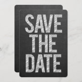Save The Date Tableau noir Chalkboard Enregistrer la date Typogr (Devant / Derrière)