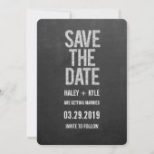 Save The Date Tableau noir Chalkboard Enregistrer la date Typogr (Dos)