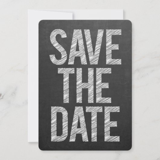Save The Date Tableau noir Chalkboard Enregistrer la date Typogr (Devant)
