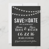 Save The Date Tableau noir Chalkboard Été Chaîne Lumière Enregis (Devant)