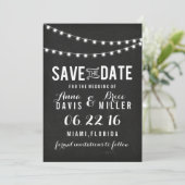 Save The Date Tableau noir Chalkboard Été Chaîne Lumière Enregis (Debout devant)
